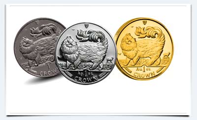 Монеты острова Мэн серия кошки фото